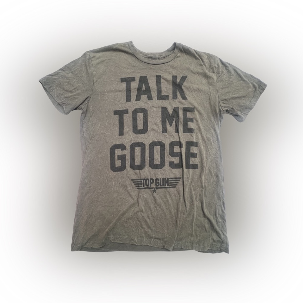 Top Gun 'Talk To Me Goose' Short Sleeve Tshirt - Olive Size S